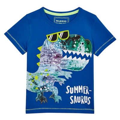 Boys' blue dinosaur applique t-shirt